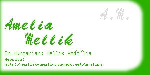 amelia mellik business card